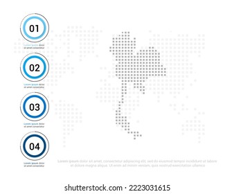 Thailand map of dots gray for presentation. Creative concept for infographic.