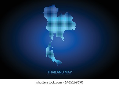 Thailand map dotted style. Vector illustration isolated. Map of Asia. Symbol for your web site design map logo, app, ui, Travel vector eps10, concept Illustration.