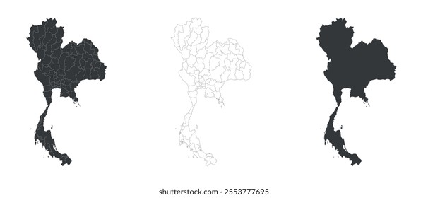 Thailand Map EPs isolated on White background 