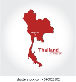 Thailand Map, With Extensive State and Capital State, Using For Business, Education, etc.