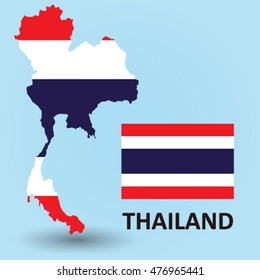 Thailand map flag