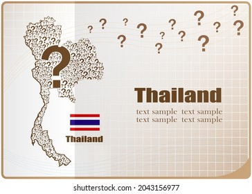 Thailand map flag made from question mark.
