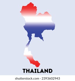 Thailand map flag, Thai flag pattern, vector isolated on light blue background