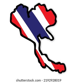 Thailand Map Flag Vector Illstration