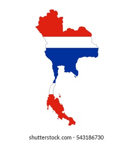 Thailand Map Flag White Background Stock Vector (Royalty Free ...