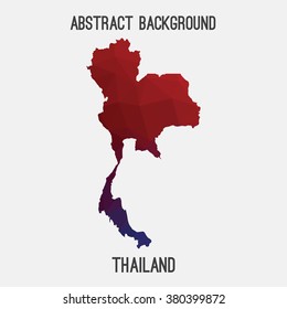 Thailand map in geometric polygonal style.Abstract tessellation,modern design background. Vector illustration EPS8
