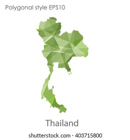 Thailand map in geometric polygonal style.Abstract gems triangle,modern design background.