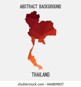 Thailand map in geometric polygonal,mosaic style.Abstract tessellation,modern design background. Vector illustration EPS8