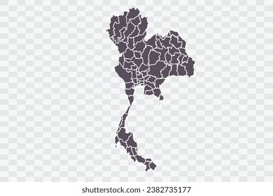 Thailand Map Graphite Color on White Background quality files Png