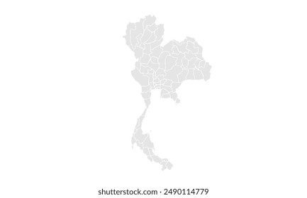Thailand map Grayscale,isolated on white background for website layouts,background,education, precise,customizable,Travel worldwide,map silhouette backdrop,earth geography, political,reports.