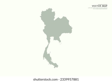 Thailand map of green vector modern.