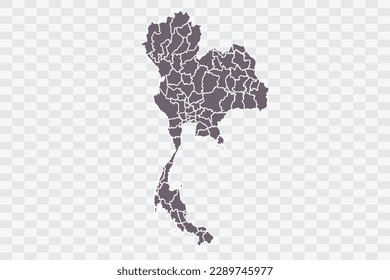 Thailand Map Grey Color on White Background quality files Png