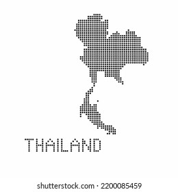 Thailand map with grunge texture in dot style. Abstract vector illustration of a country map with halftone effect for infographic. 