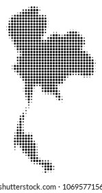 Thailand Map halftone vector icon. Illustration style is dotted iconic Thailand Map icon symbol on a white background. Halftone texture is circle spots.