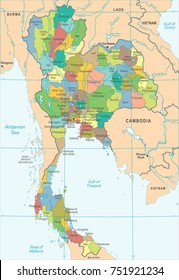 Thailand Map - High Detailed Vector Illustration