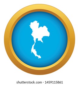 Thailand map icon blue vector isolated on white background for any design