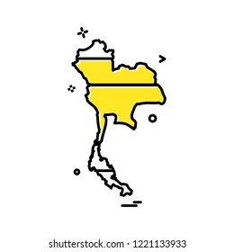 Thailand map icon design vector 