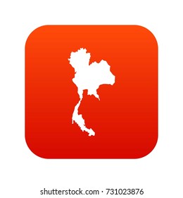 Thailand map icon digital red for any design isolated on white vector illustration