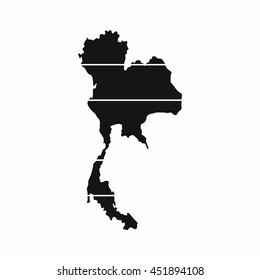 Thailand map icon in simple style isolated vector illustration