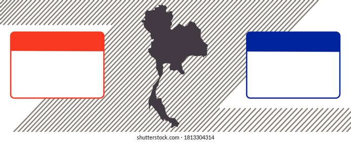 Mapa tailandés de la plantilla vectorial de infografía con espacio libre. 
Información de Tailandia, ilustración vectorial