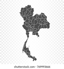 Thailand map isolated on transparent background