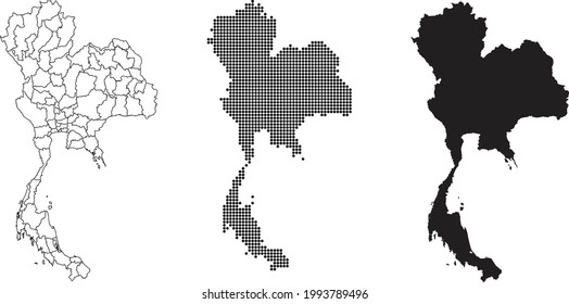 Thailand map isolated on a white background.