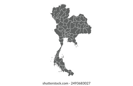 Thailand map isolated on white background.for website layouts, background,education,precise, customizable,Travel worldwide, map silhouette backdrop,earth geography,political,reports.