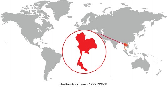 
Thailand map. Isolated world map. Isolated on white background. Vector illustration.