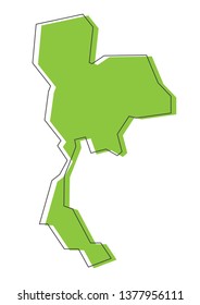 Thailand map on white background