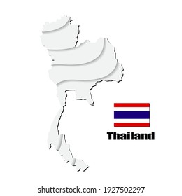 Thailand map on white background. vector illustration.