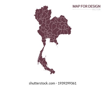 Thailand map on white background vector illustration.