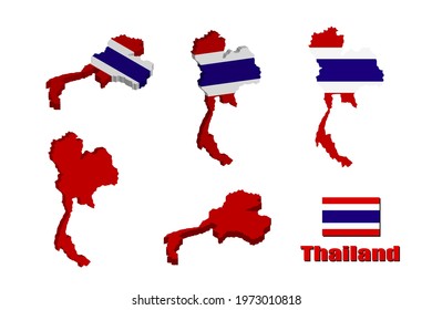 Thailand map on white background. vector illustration.