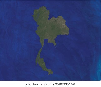 Thailand map with satellite view design style.