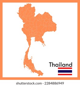 Mapa de Tailandia que separa todas las provincias de Tailandia.