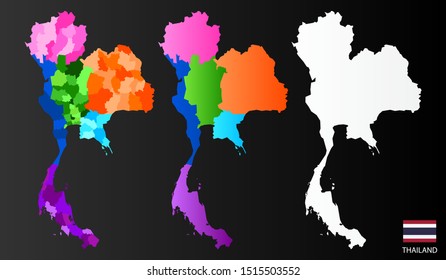 Thailand Map set.Vector illustration.-EPS 10