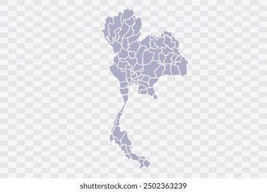 Thailand Map silver Color on White Background quality files Png