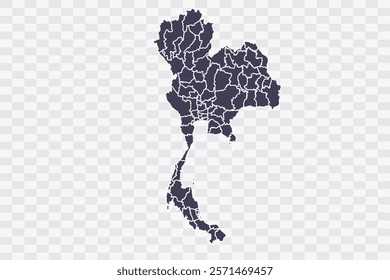 Thailand Map Slate Color on White Background quality files Png