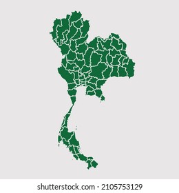Mapa de Tailandia vector, diseño abstracto ilustración vectorial Eps 10. Color de la paleta verde. Alto detalle sobre fondo blanco.