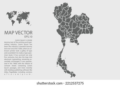 Mapa de Tailandia vector, diseño abstracto ilustración vectorial Eps 10. Alto detalle sobre fondo blanco.