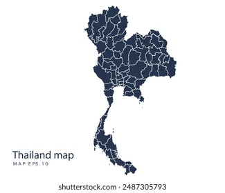 Thailand map  vector, Abstract design vector illustration Eps 10. Navy color.High Detailed on white background.