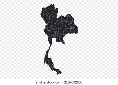 Mapa vectorial de Tailandia, aislado en fondo transparente