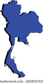 Thailand Map Vector Outline Design