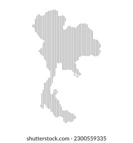 Thailand map vertical line  isolated on a white background,vector  illustration.