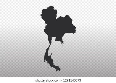 Thailand Map - World Map International vector template isolated on transparent background - Vector illustration eps 10