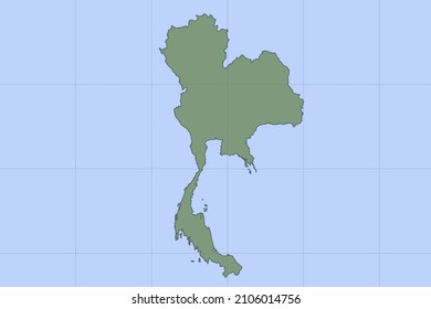 Thailand Map - World map International vector template with green color on blue background and grid design for design, education, website, infographic, banner - Vector illustration eps 10