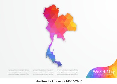 Thailand Map - World Map International vector template with polygon style and gradient colorful isolated on white background for website, design, infographic - Vector illustration eps 10