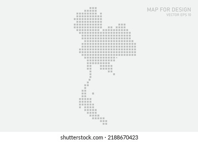 Thailand Map - World map International vector template with grey pixel, grid, grunge, halftone style isolated on white background for education, infographic, design - Vector illustration eps 10