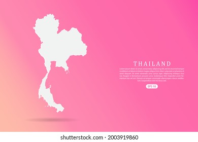 Thailand Map - World map vector template with 3d white color on Pink gradient background for infographic - Vector illustration eps 10