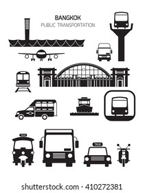 Thailand Mode of Transport, Objects, Silhouette Set, Station