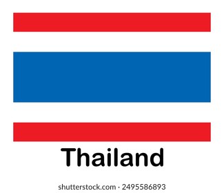 Thailand national flag. Banner, state symbol, flagpole.